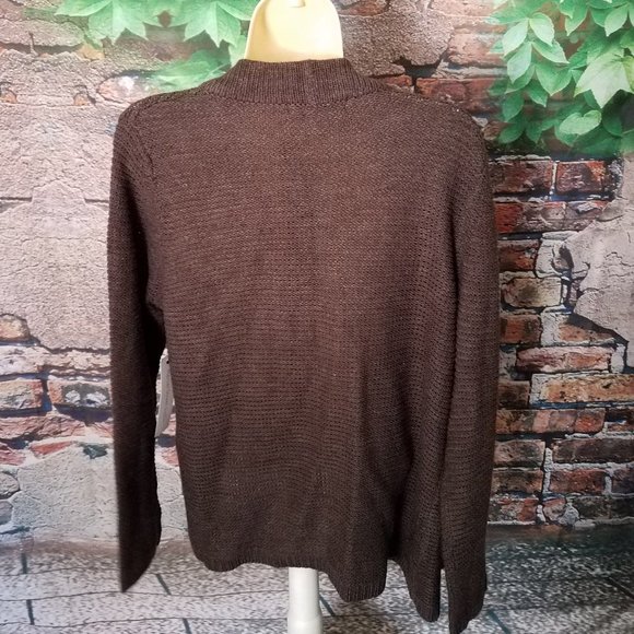 Chocolate Brown Knit Open Front Cardigan - Picture 5 of 5